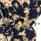 Preview: Bamboo Popeline Druck camel, Blumen marine